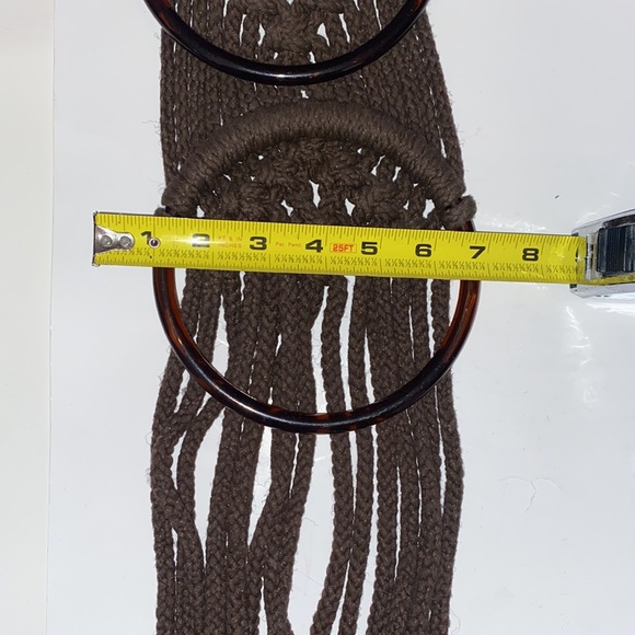 Vintage handmade macramé wall hanging wall art brown - Picture 4 of 7